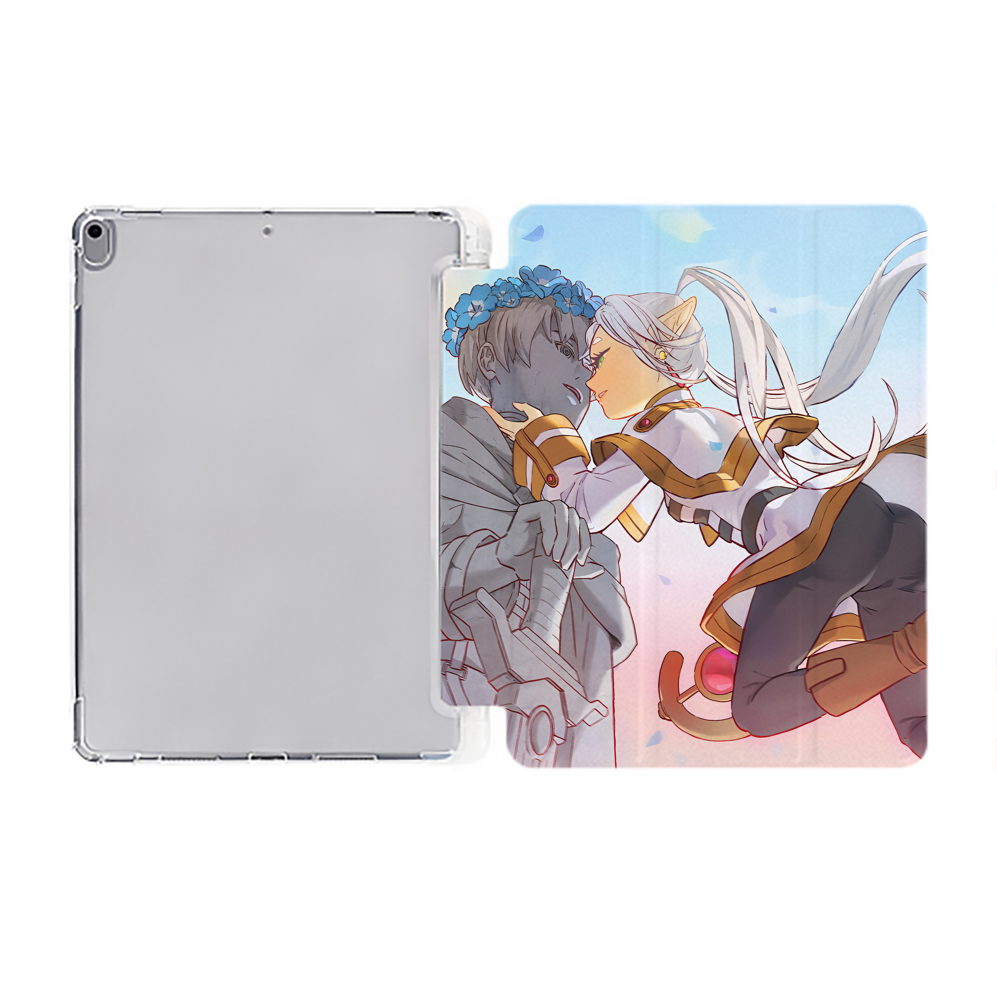 （画像用） 葬送のフリーレン Frieren IPad ケース ペン収納付き 三つ折りスタンド PUレザー×シリコン 対応機種9.5/10.5/10.9インチ